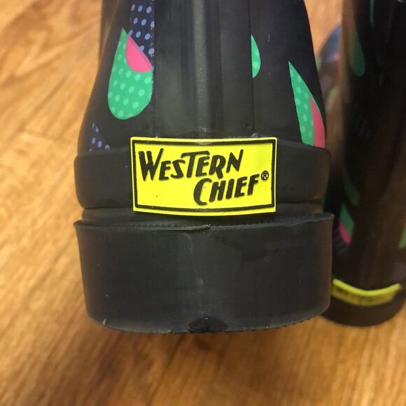 Western Chief Multicolored Raindrop Rain Boots Size 10 - Picture 13 of 13